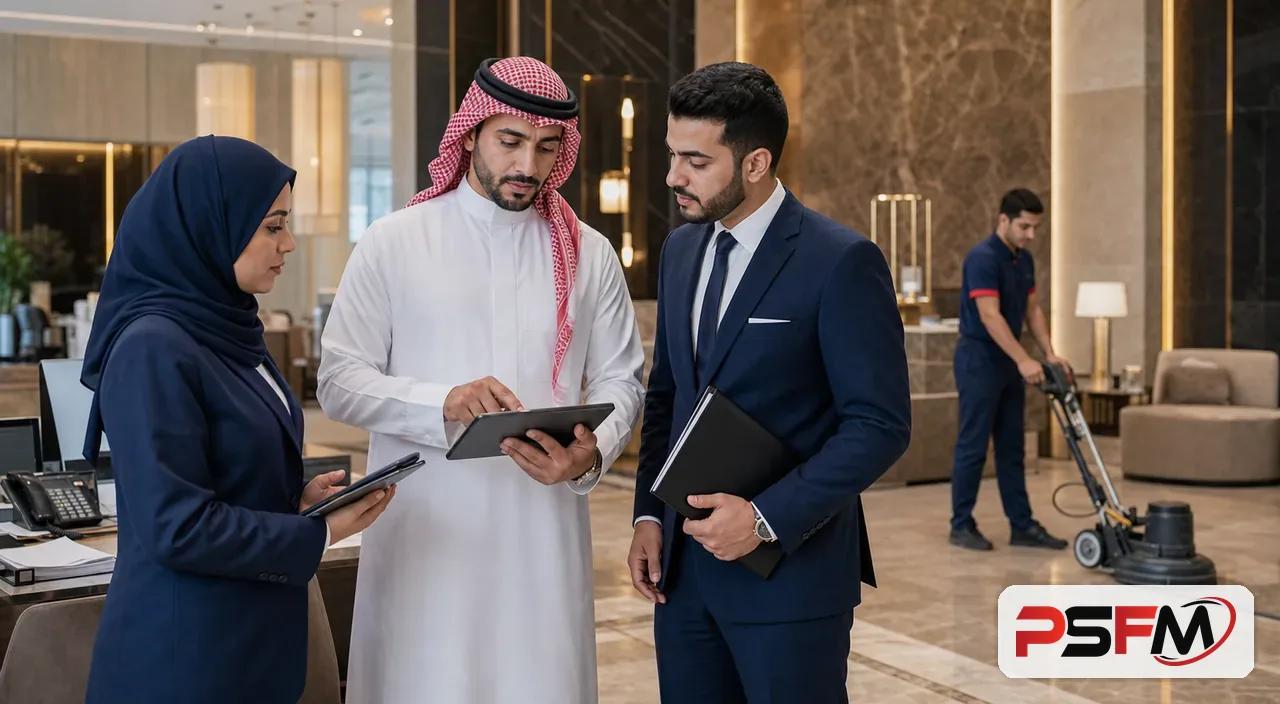 PSFM facility manager coordinating hotel operations support in Riyadh