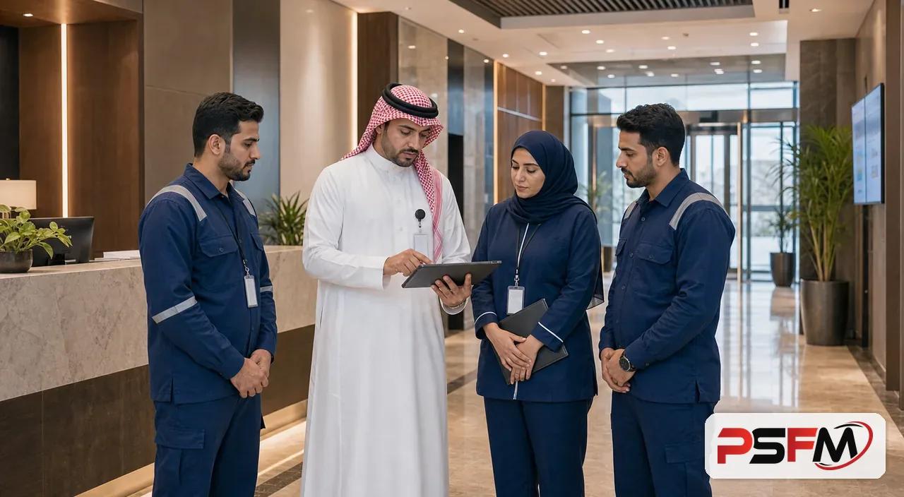 PSFM facility management team coordinating mixed-use property operations in Tabuk