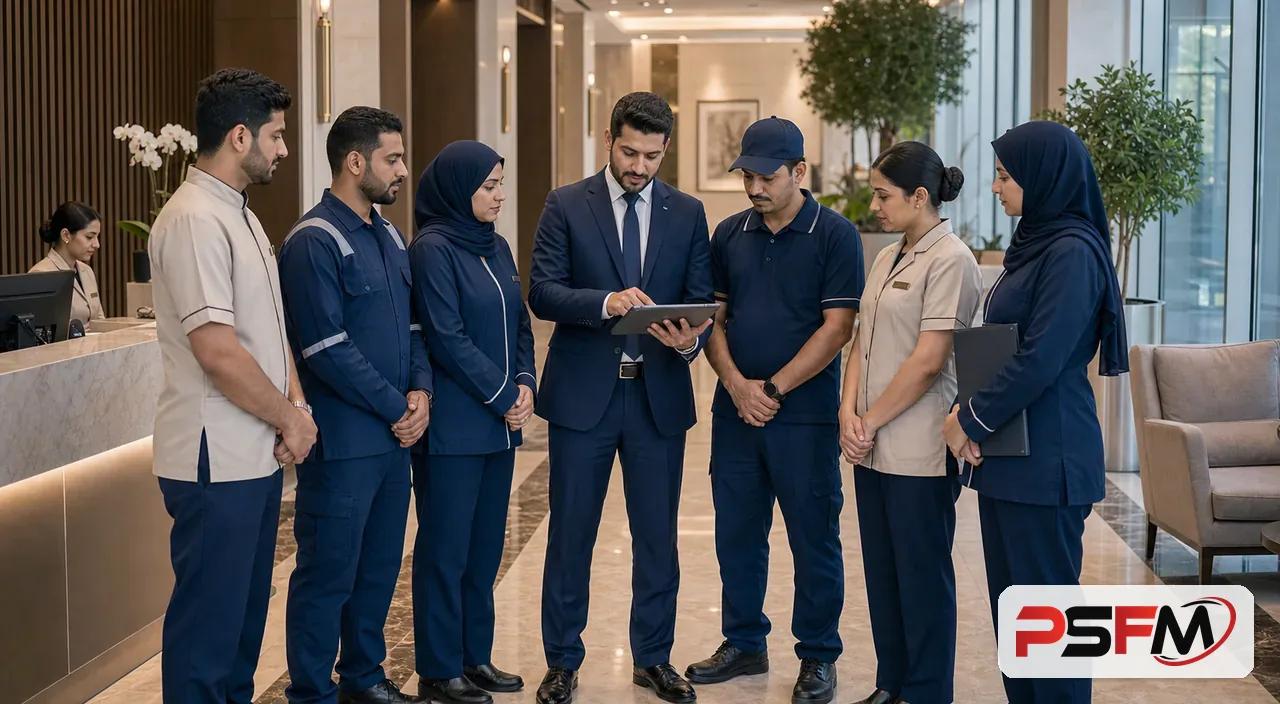 PSFM manpower coordinator briefing corporate support staff in Taif