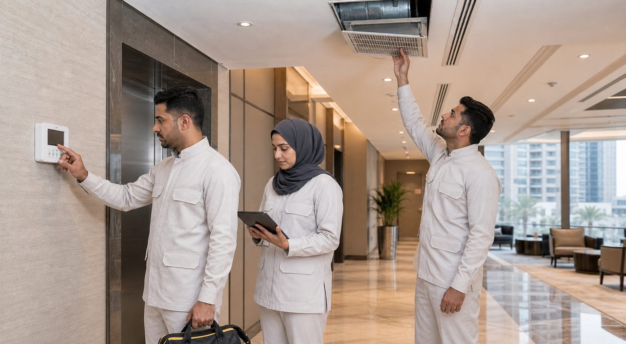 PSFM HVAC maintenance manpower team supporting Khobar business sites
