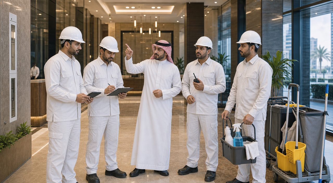 فريق PSFM لخدمات إدارة المرافق في جدة يفحص معايير جودة المنشآت التجارية