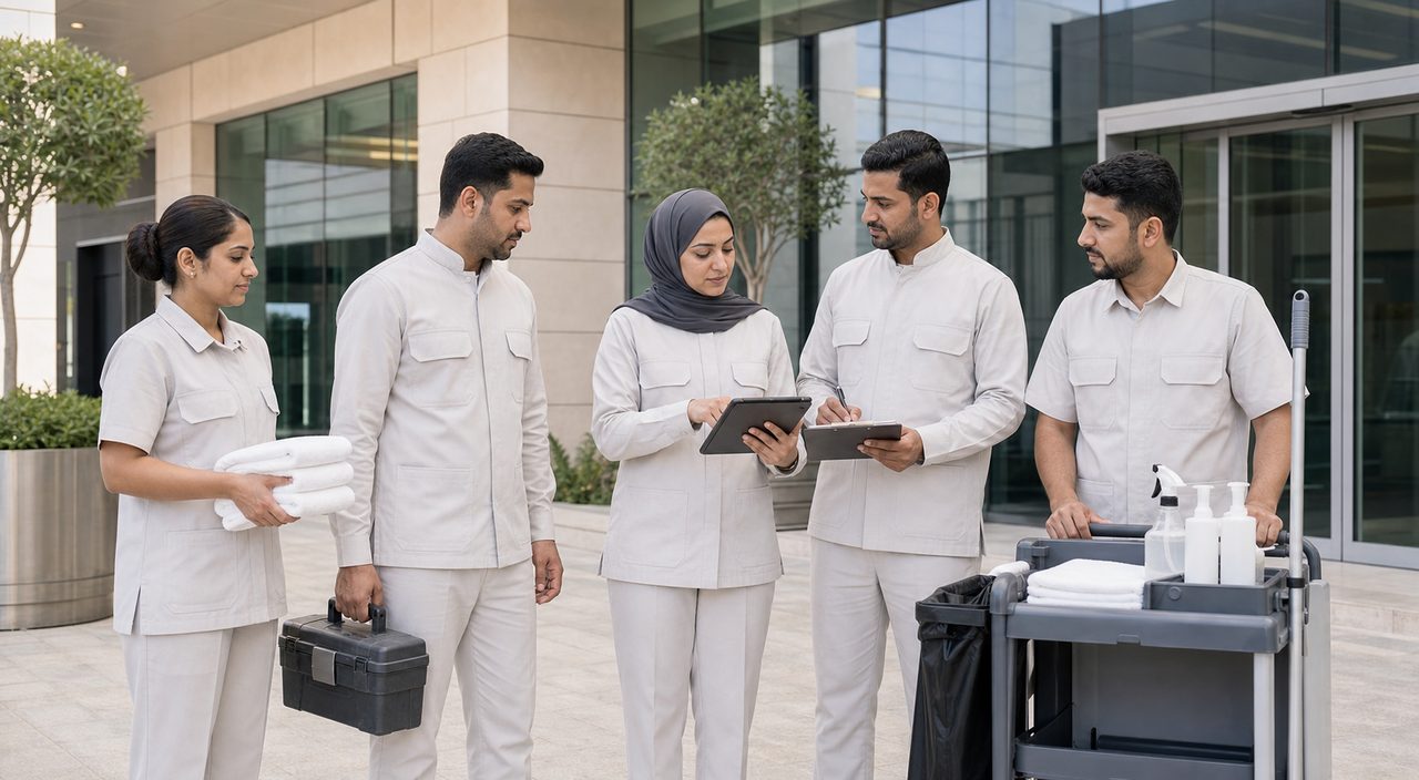 PSFM manpower and facility services team supporting Saudi commercial operations